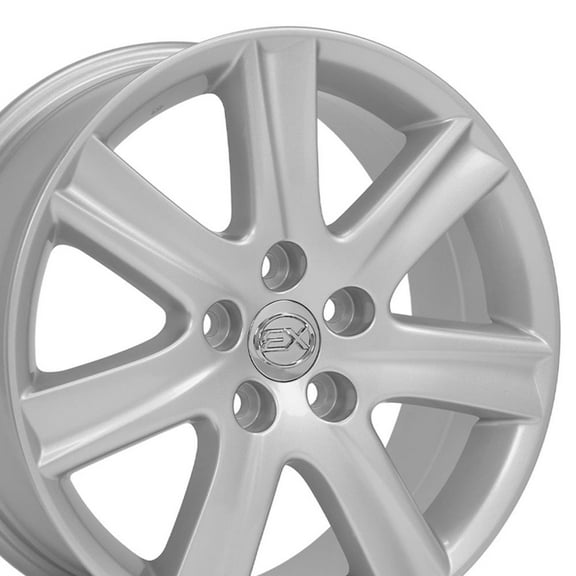 OE Wheels LX12 17 Inch Rims Fit ES 350 Style 5x114.3 17x7 Gloss Silver - Hollander 74190 (Set of 4)