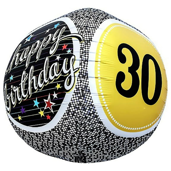 17 inch Sphere - 30th Birthday Milestone Foil Mylar Balloon - Party Supplies Decorations