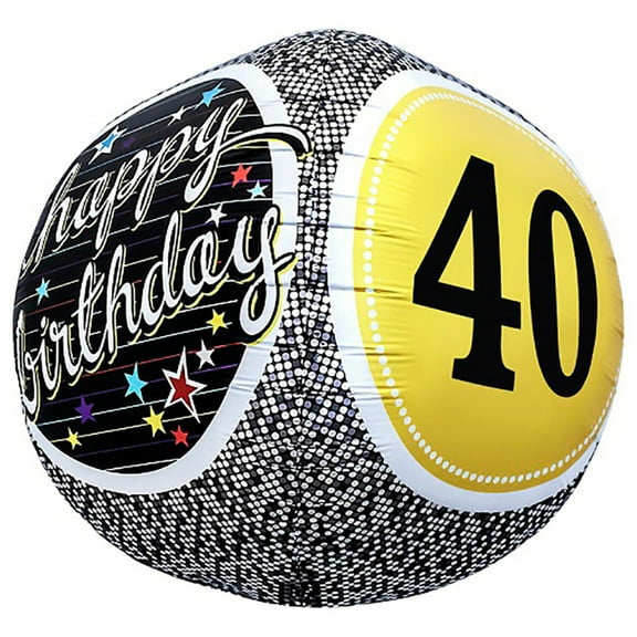 17 inch Sphere - 40th Birthday Milestone Foil Mylar Balloon - Party Supplies Decorations