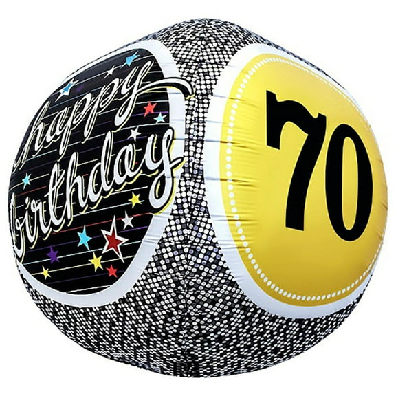 17 inch Sphere - 70th Birthday Milestone Foil Mylar Balloon - Party Supplies Decorations