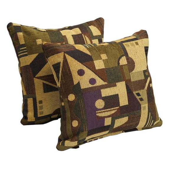 17-inch Tapestry Throw Pillows with Inserts (Set of 2) 9910-S2-ZP-ID-035