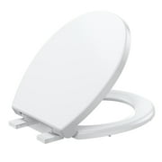 17 inch Toddler Toilet Seat with Potty Training Seat Round, Toilet Seat for Family Built-in Removable, Soft Close + Easy Clean, PP Safe Material, White