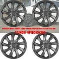 thumbnail image 1 of 17 inch Universal Wheel Covers & Snap On Hub Caps Black Fit R17 Tire Steel Rim, 4 Pack, 1 of 8