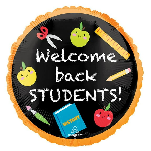 17 inch Welcome Back Students Anagram Foil Mylar Balloon - Party Supplies Decorations
