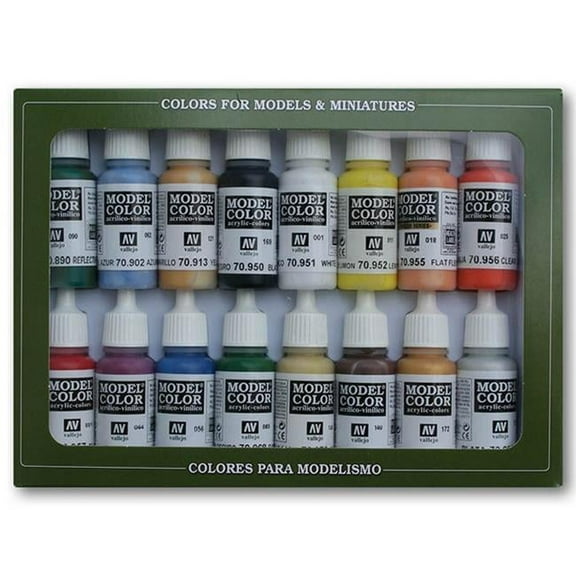 17 ml Basic Colors USA Model Paint - Set of 16