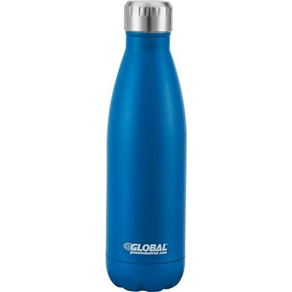 17 oz Double Wall Stainless Water Bottle, Blue - 24 per Case