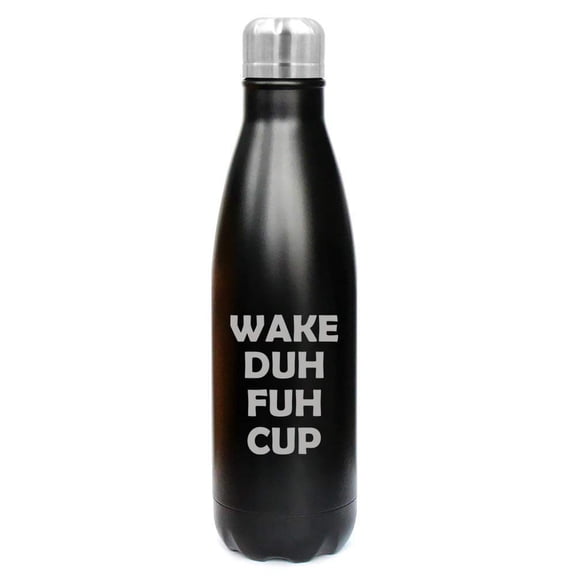 17 oz. Double Wall Vacuum Insulated Stainless Steel Water Bottle Travel Mug Cup Wake Duh Fuh Cup
