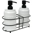 thumbnail image 1 of 17 oz Hand Lotion and Soap Dispenser Set Ceramic Pump Bottle with Caddy, Kitchen and Bathroom Soap Dispenser, White, 1 of 3