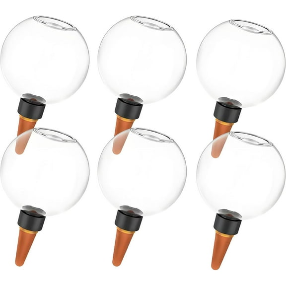 17 oz Large Plant self Watering Globes Top Fill, Clear Plastic Water Bulbs with Terracotta Spikes Stake, Vacation Slow Release Self Watering Planter Insert, Automatic Drip DeviceS