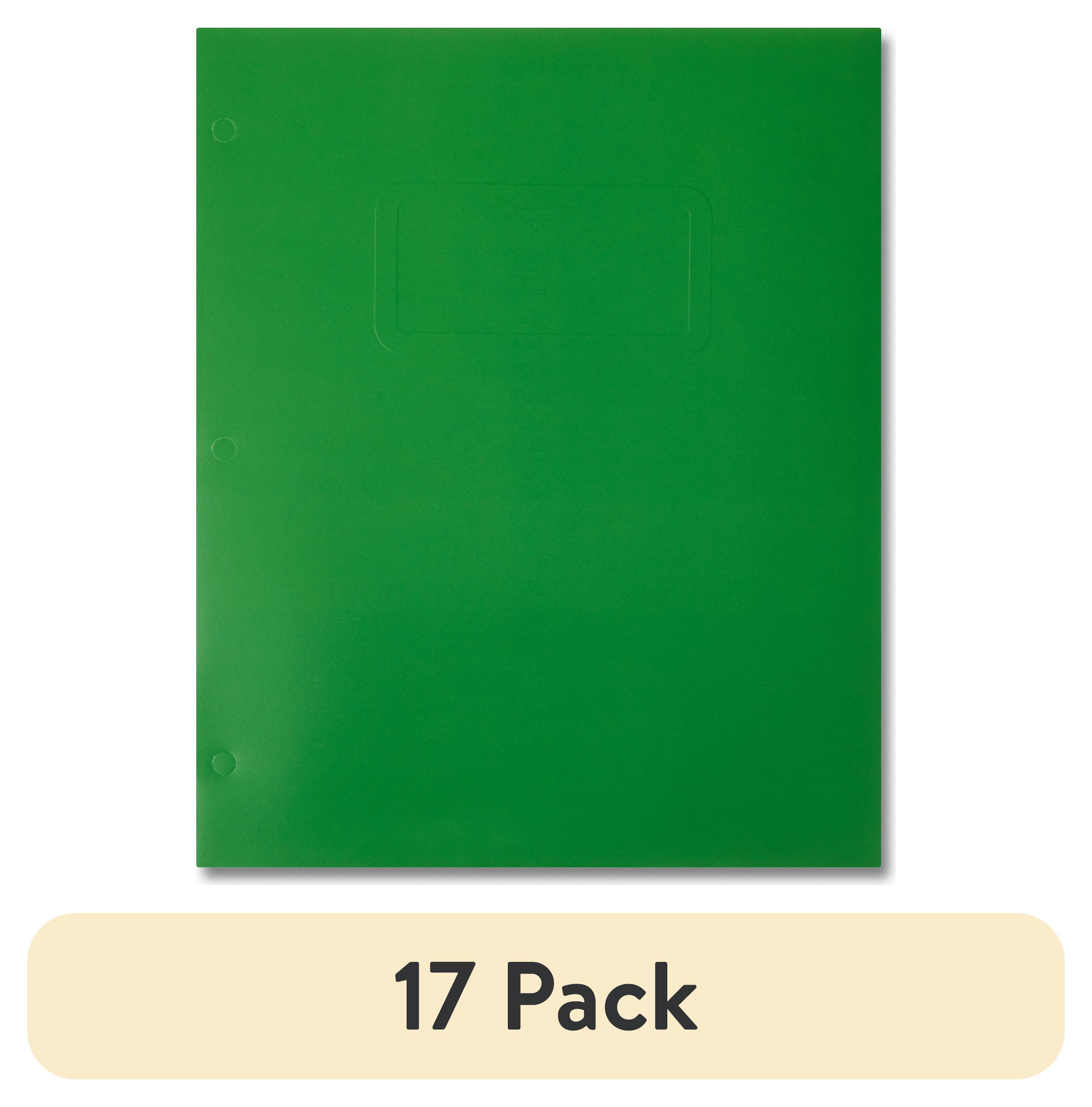 (17 pack) Pen+Gear Letter Size 2-Pocket Paper Folder, Solid Green Color