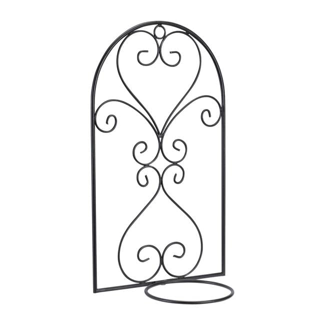 Black Iron Arch Wall Trellis Pot Holder Set