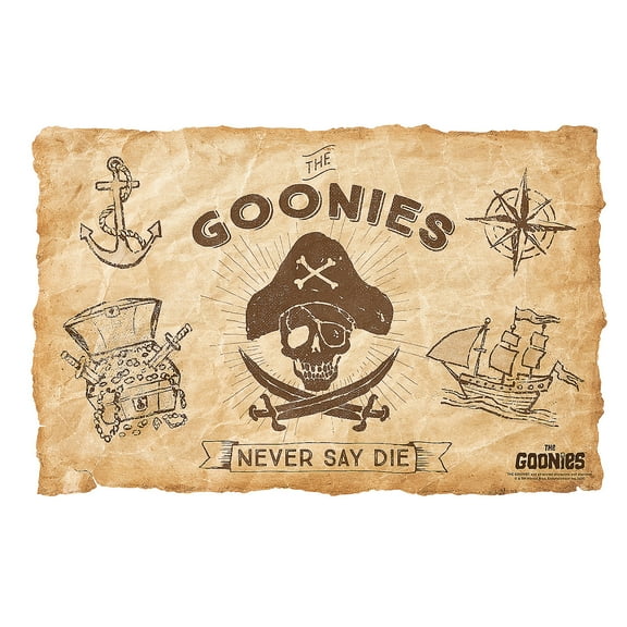 17" x 11" The Goonies Pirate Treasure Map Placemats - 12 Pieces