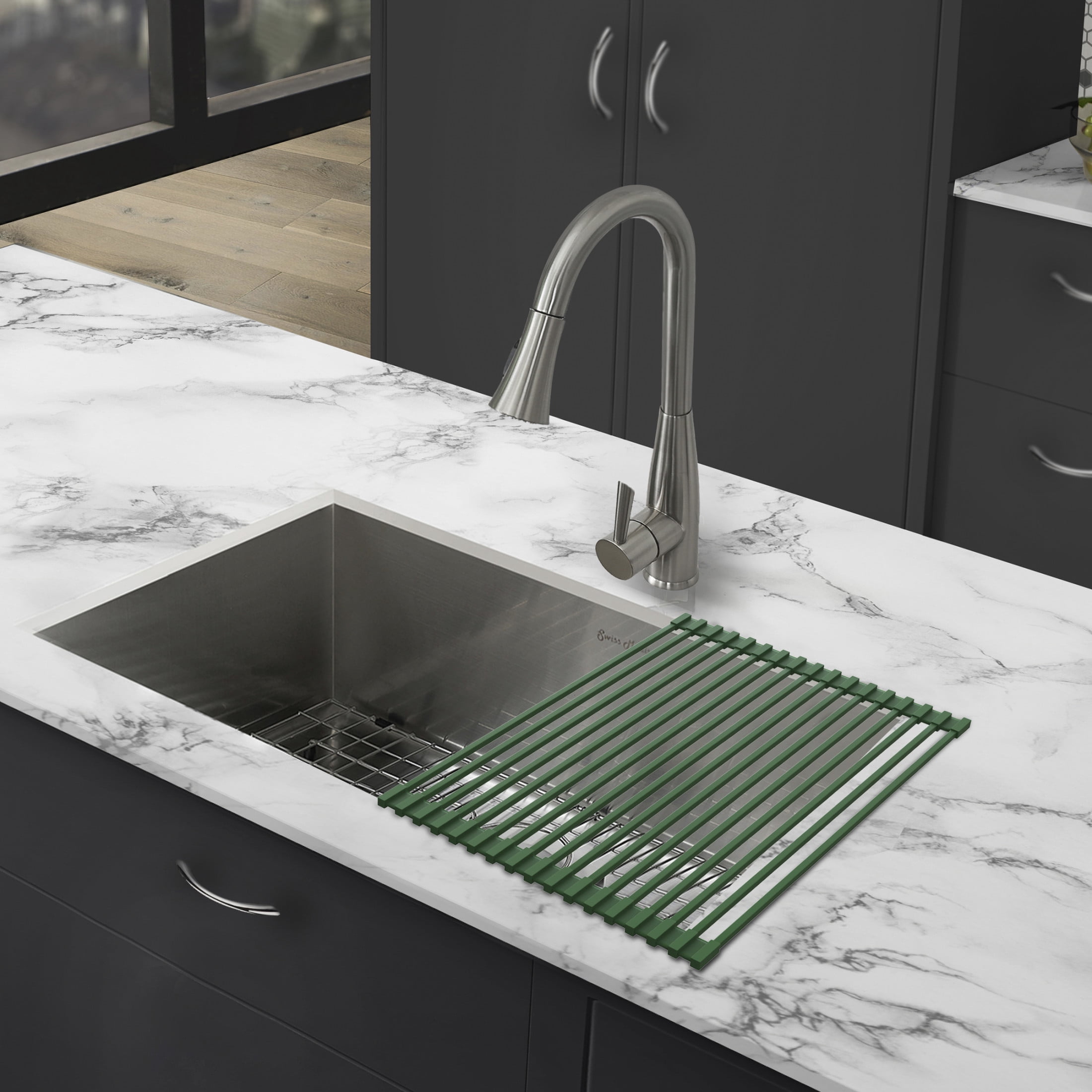17" x 13" Kitchen Sink Grid, Green