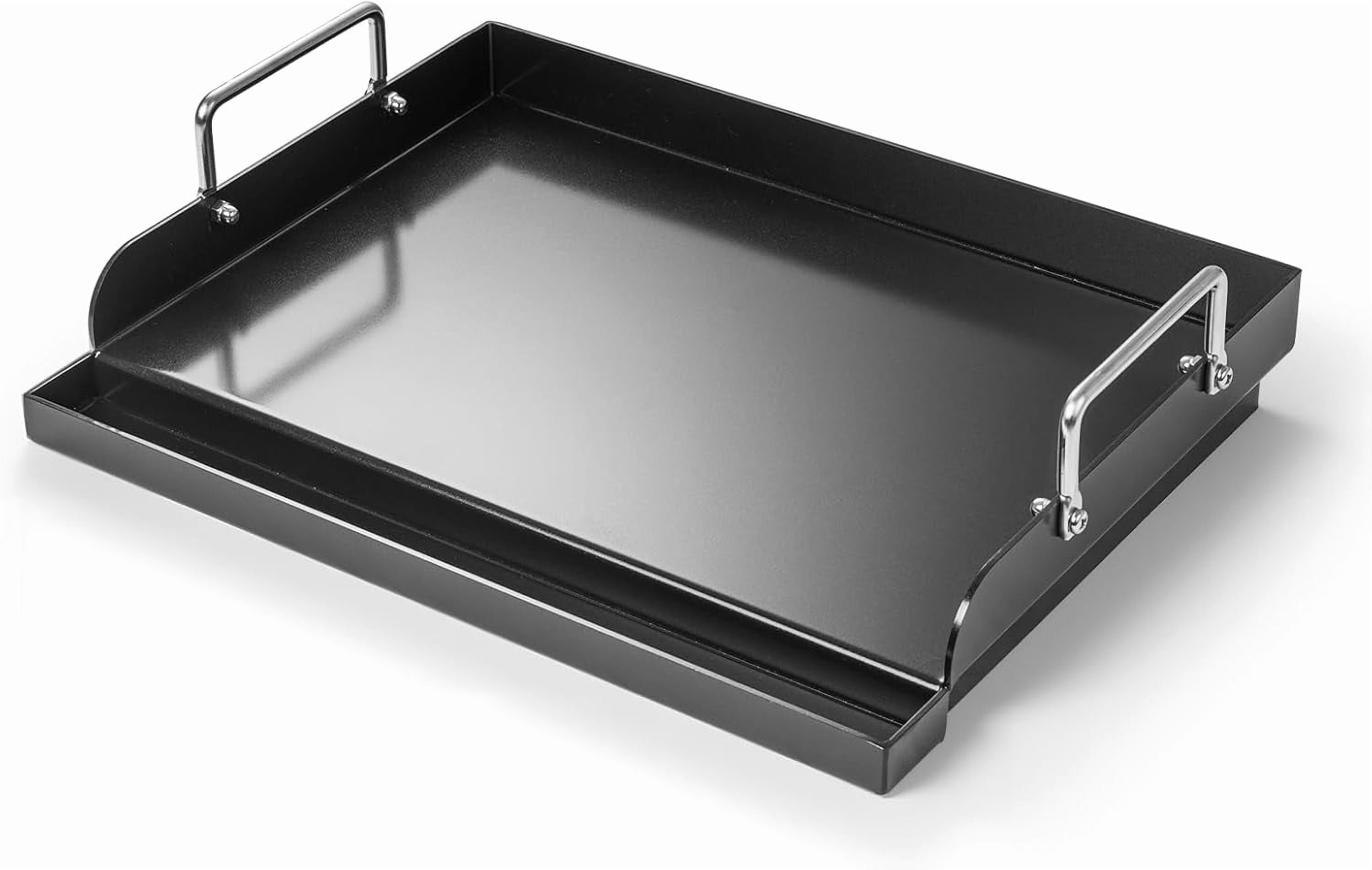 17" x 13" Nonstick Coating Cooking Griddle for Gas Grill, Universal Griddle Flat Top Plate Insert with Grease Groove and Removable Handles for Charcoal/Gas Grills, Camping, Tailgating, Parties