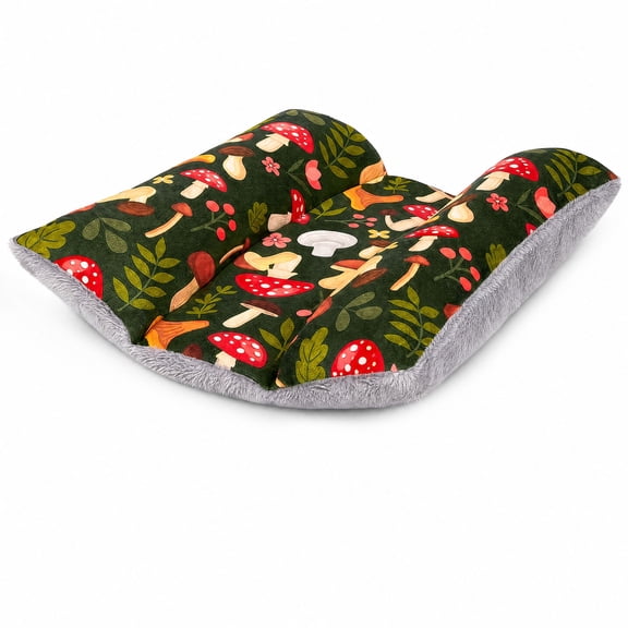 17 x 14" Plush Soft Rabbit Bed, Washable Small Pets Cuddle Mat, Reversible Bunny Napping Cushion With Floral Designs and Thicker Padding for Comfortable Rest in Cages