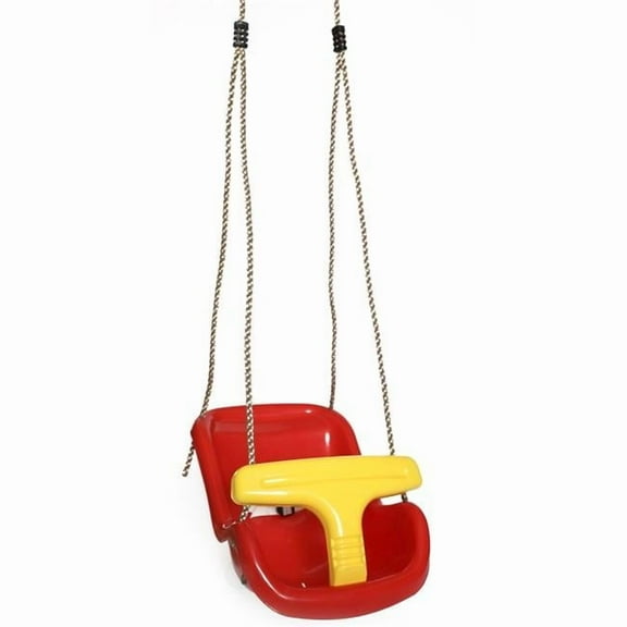 17 x 14 x 9 in. Plastic Baby & Toddler Swing Seat with Hanging Ropes, Red