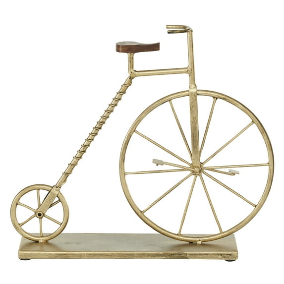 17" x 15" Gold Metal Bike Sculpture, by DecMode