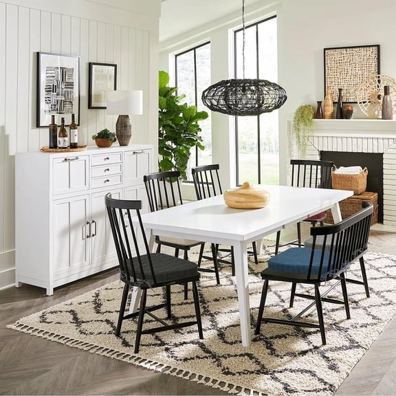 17 x 16 Inches Dual-Layer Patent Design Memory Foam Chair Cushion for Dining Chairs, Set of 6 Non-Slip Kitchen Chair Pad and Dining Seat Cushion with Machine Washable, Red