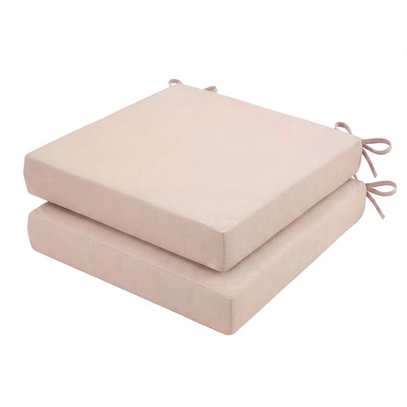 Outdoor Seat Cushion for Patio Furniture Dining Chair Pad Replacement, 17x16, Set of 2, Peachy Tan