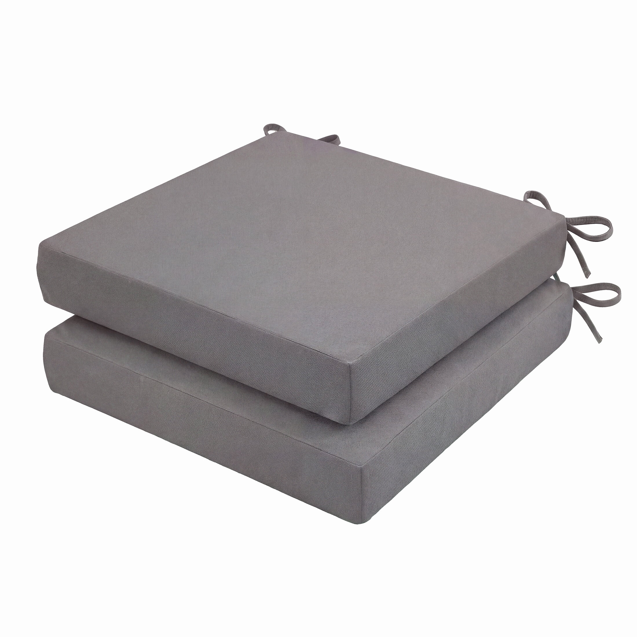 Outdoor Seat Cushion for Patio Furniture Dining Chair Pad Replacement, 17x16, Set of 2, Dark Gray