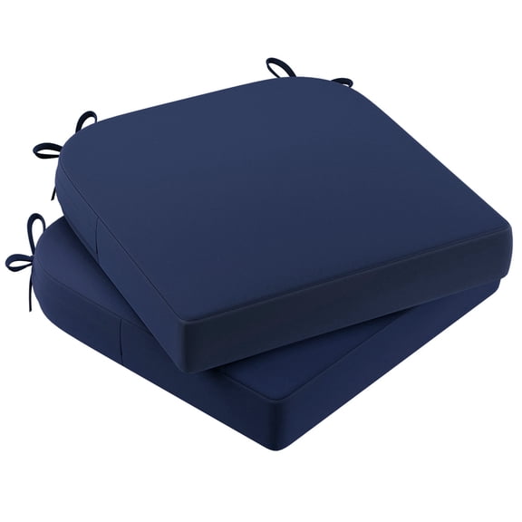 Outdoor Seat Cushion for Patio Furniture Dining Chair Pad Replacement, 17x16, Set of 2, Navy Blue