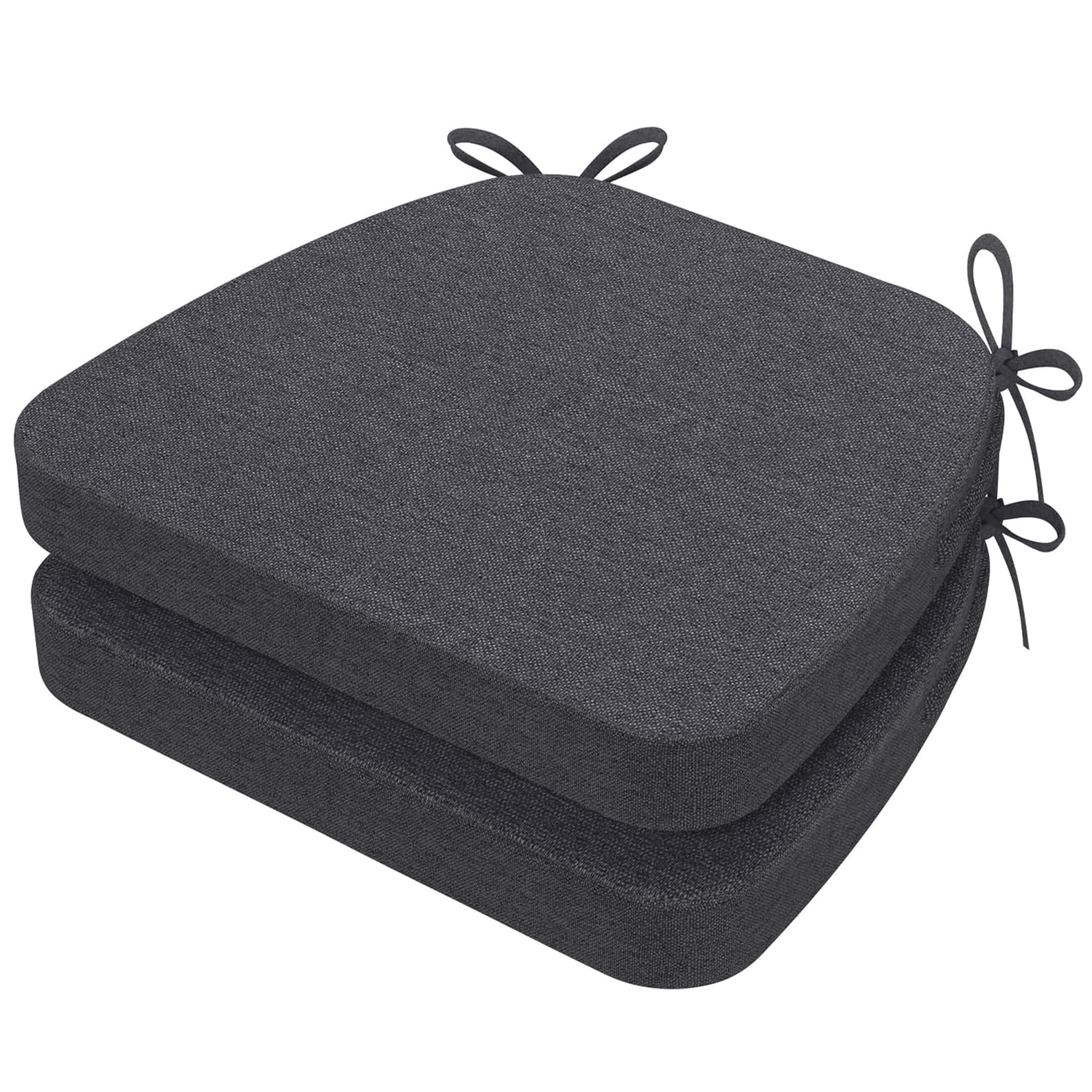 17 x 16 x 2 inch Indoor D-shaped Kitchen Dining Chair Cushion, Dark ...