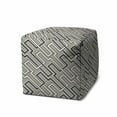 thumbnail image 1 of 17 x 17 x 17 in. Taupe Polyester Cube Geometric Indoor & Outdoor Pouf Ottoman, 1 of 1