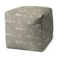 thumbnail image 1 of 17 x 17 x 17 in. Taupe Polyester Cube Indoor & Outdoor Pouf Ottoman, 1 of 1