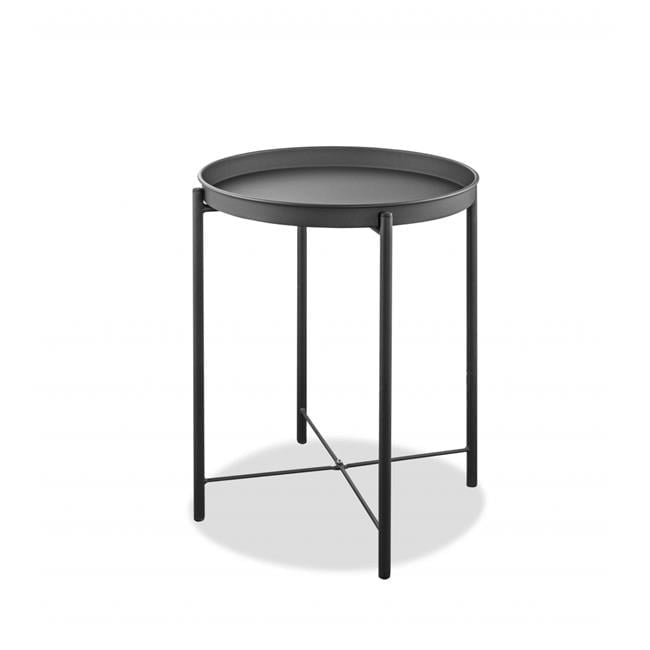 Contemporary Powdered Aluminum Round Side Table 17"x21"