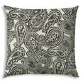 thumbnail image 1 of 17 x 17 x 4 in. Gray & Cream Blown Seam Paisley Lumbar Indoor & Outdoor Pillow, 1 of 1