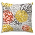 thumbnail image 1 of 17 x 17 x 4 in. Gray & White Blown Seam Floral Lumbar Indoor & Outdoor Pillow, 1 of 1