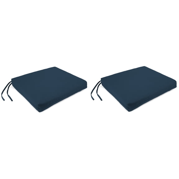 17" x 19" Rectangular Outdoor Chair Pad Seat Cushion with Ties (2 Pack)