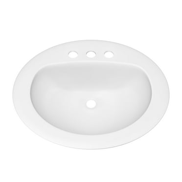 17 x 20-1/2 in. Drop-in Bathroom Sink 8 in. Centerset in White