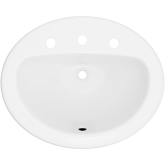 Proflo Pf20178 Rockaway 20-1/2" Oval Vitreous China Drop In Bathroom Sink - White