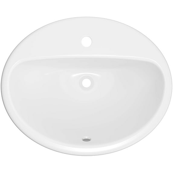Proflo Pf20171 Rockaway 20-1/2" Oval Vitreous China Drop In Bathroom Sink - White