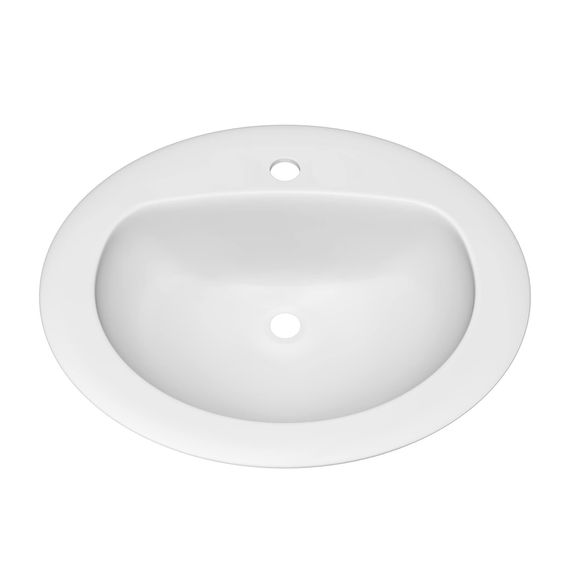 Proflo Pf20171 Rockaway 20-1/2" Oval Vitreous China Drop In Bathroom Sink - White