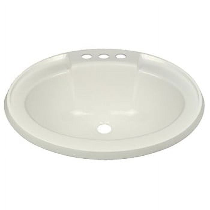 17" x 20" white oval lavatory sink for mobile homes includes drain