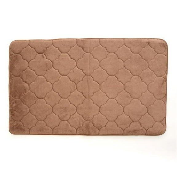 17 x 24 in. Embroidered Memory Foam Bath Mat - Wood Smoke