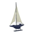 thumbnail image 1 of 17" x 28" Dark Blue Wood Sail Boat Sculpture with Lifelike Rigging, by DecMode, 1 of 9