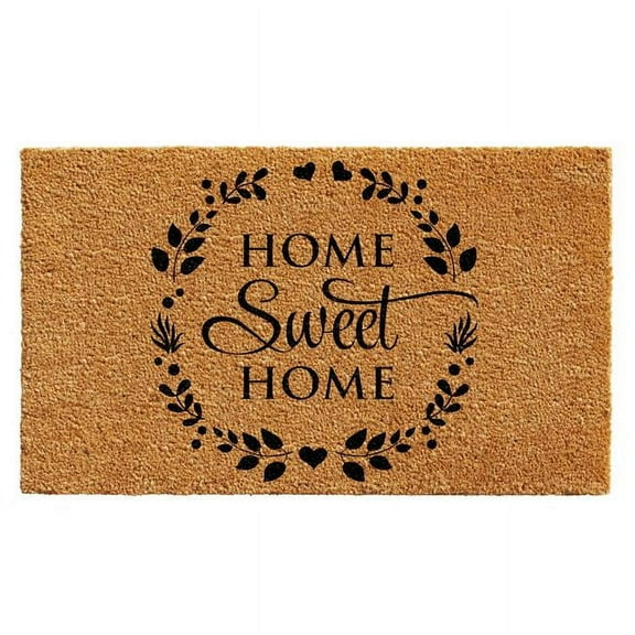 17 x 29 in. Sweet Wreath Rectangular Doormat, Natural & Black