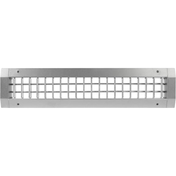 17 x 3 Inch Double Louver Galvanized Steel Air Return Vent Grille for Round Duct