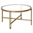 thumbnail image 1 of 17 x 32 x 32 in. Gold Glass Round Coffee Table, 1 of 1