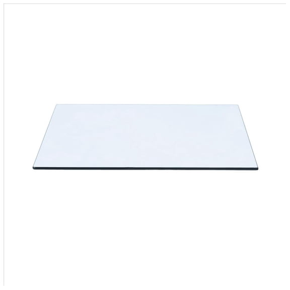 17" x 36" Rectangle Tempered Glass Table Top 3/8" Thick Flat Polish Edge and Touch Corners