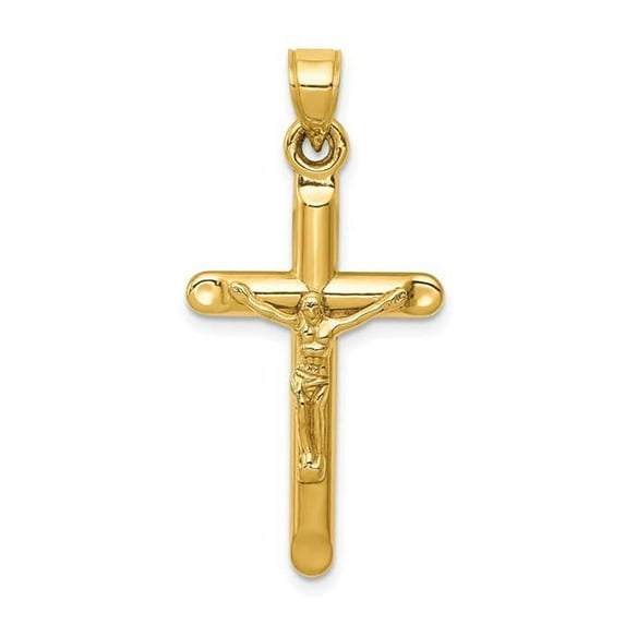 17 x 36 mm 14K Yellow Gold Hollow Crucifix Pendant