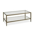 thumbnail image 1 of 17 x 45 x 20 in. Gold Glass Rectangular Coffee Table with Shelf, 1 of 1