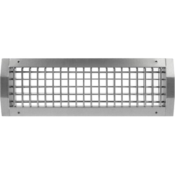 17 x 5 Inch Double Louver Galvanized Steel Air Return Vent Grille for Round Duct