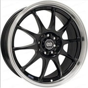 17 x 7 in. J10 4 x 100 & 114.3 mm 42 mm Offset 72.62 mm Bore Matte Black with Machined Lip Wheel