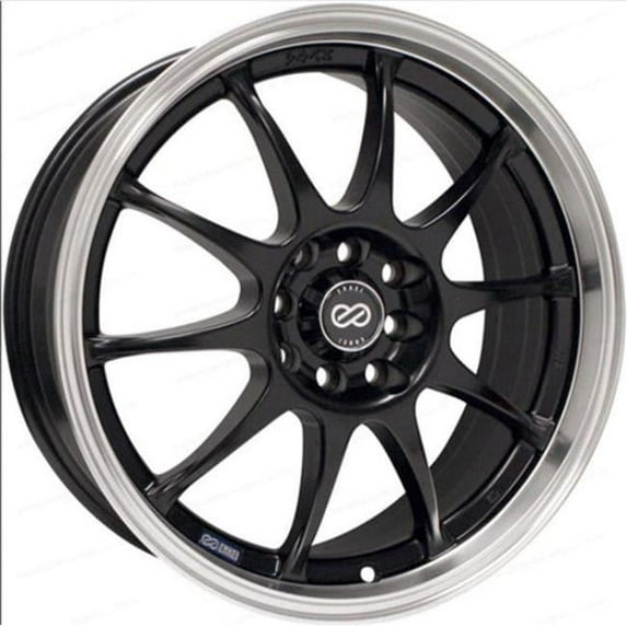 17 x 7 in. J10 4 x 100 & 114.3 mm 42 mm Offset 72.62 mm Bore Matte Black with Machined Lip Wheel