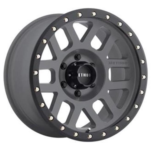 17 x 8.5 in. Grid 6 on 135 Bolt Pattern 4.75 in. Back Space - Titanium with Black Lip