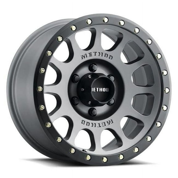 17 x 8.5 in. MR305 NV 0 mm Offset 8 x 6.5 mm Bolt Pattern 130.81 mm Center Bore Titanium Lip Wheel, Matte Black